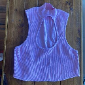 Urban Outfitters pink keyhole crop top